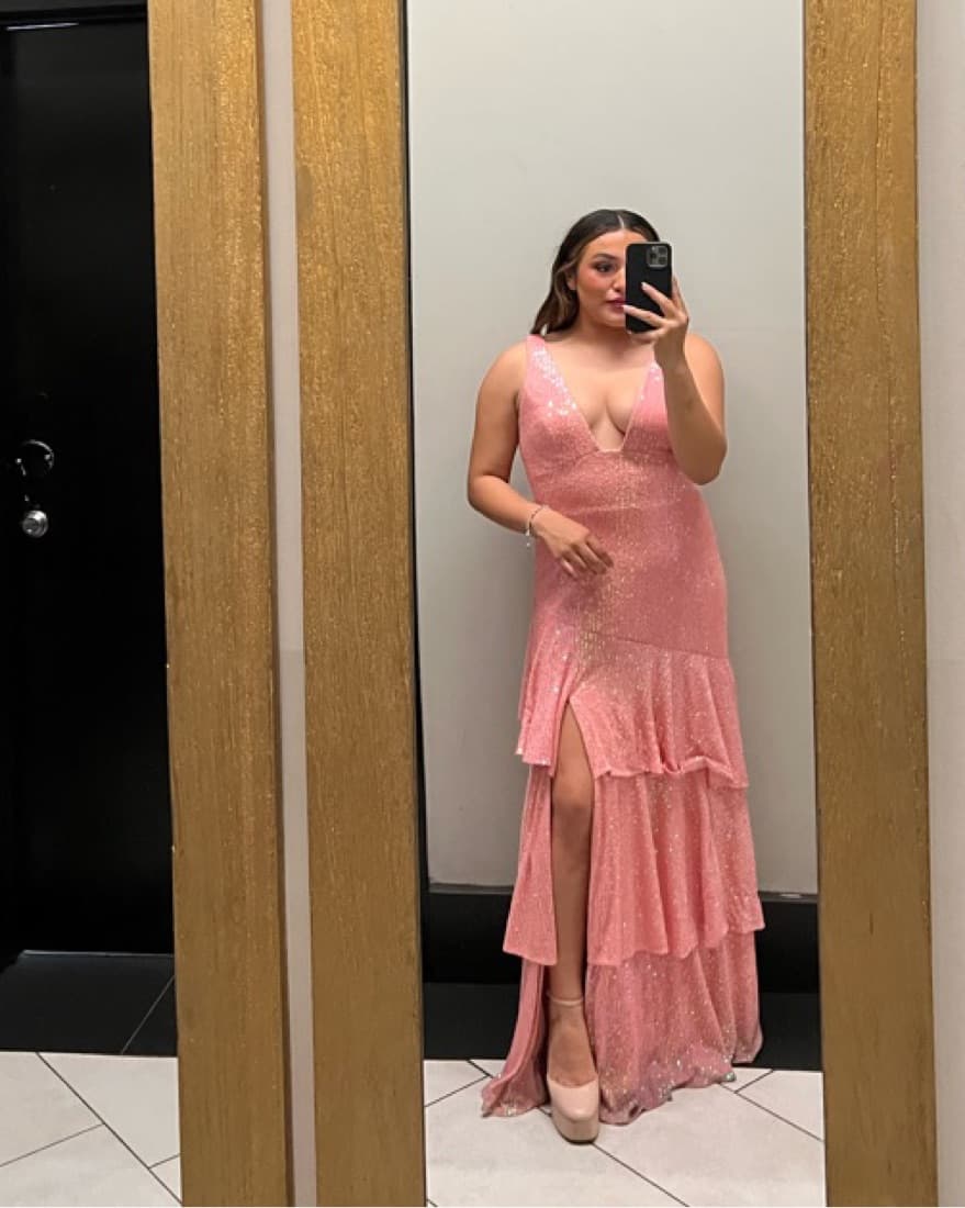 Mac Duggal Pink Sequins Gown - Image 2