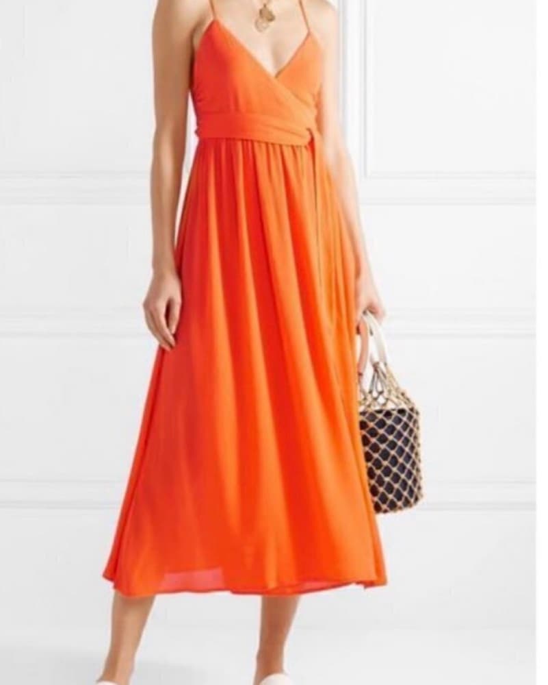 Vibrant Orange Midi Dress - Image 2