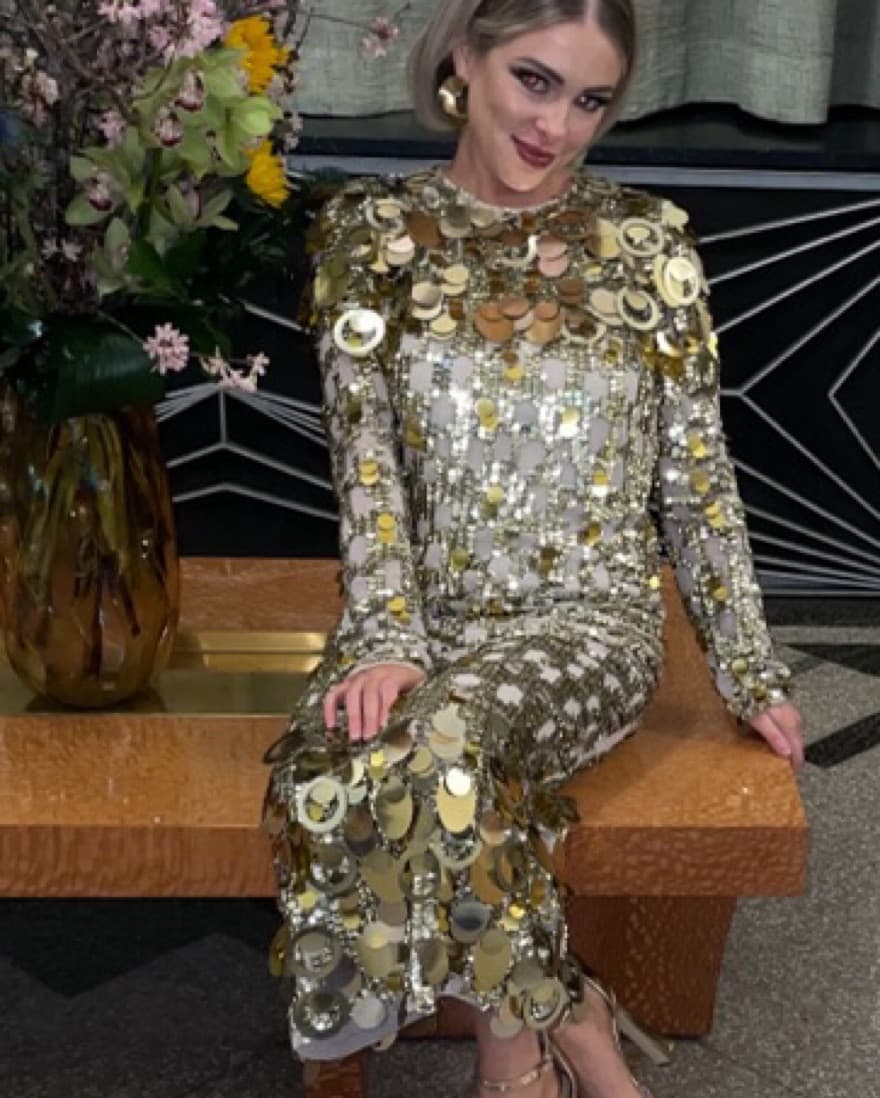 Sparkling Gold Sequin Gown - Image 2
