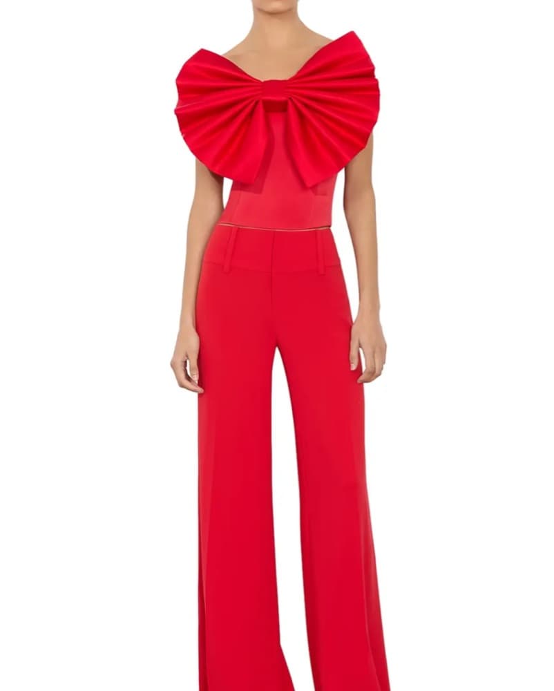 Alice + Olivia Sibella Bow Crop Top - Image 2