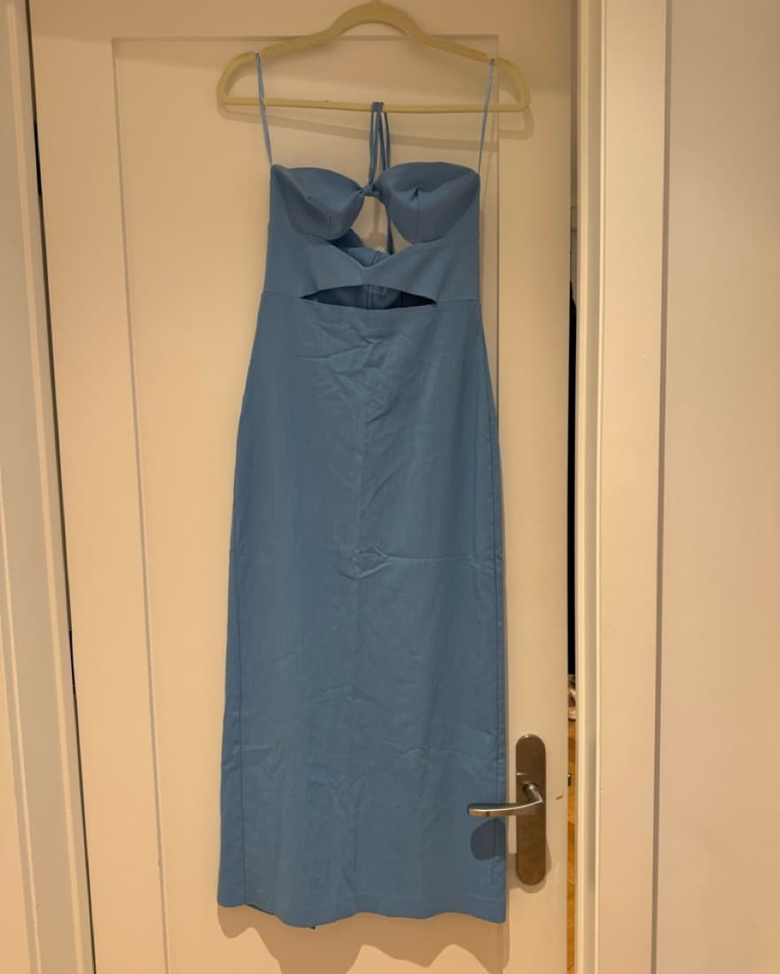 Zara Striking Blue Cutout Maxi Dress - Image 3