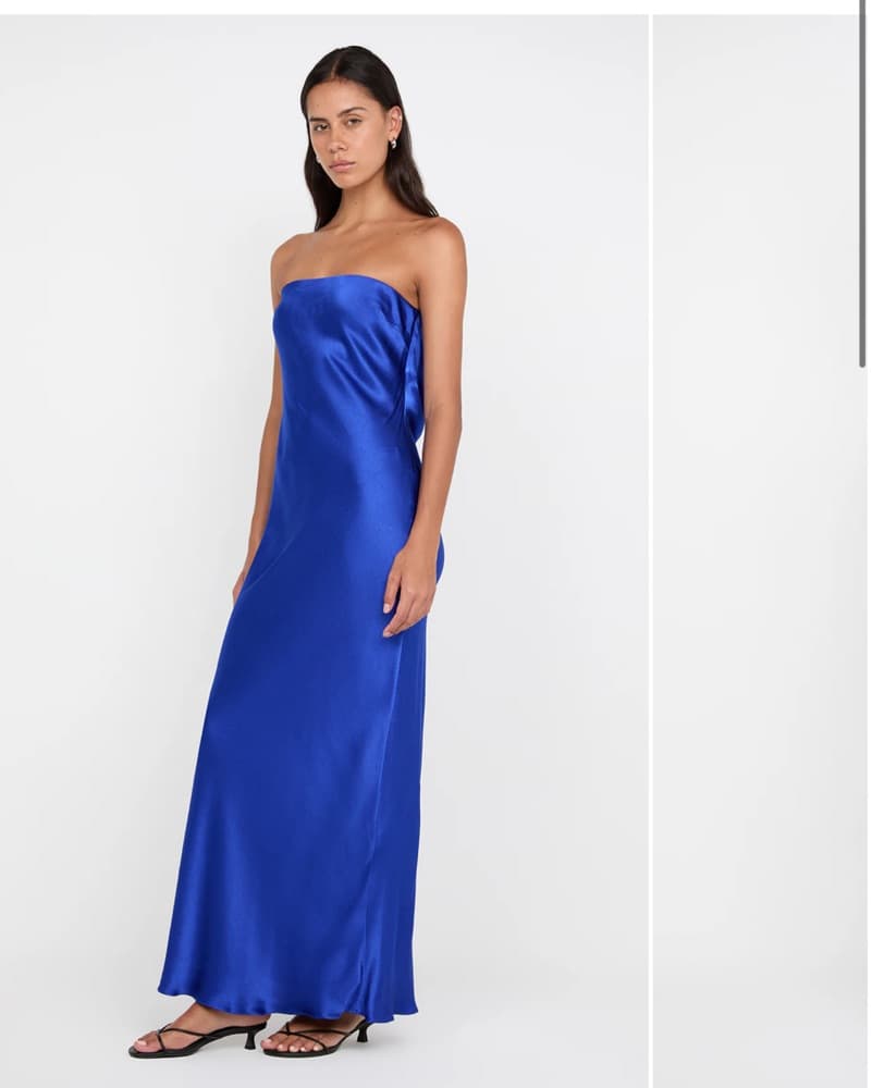 Mediterranean Blue Strapless Dress - Image 3