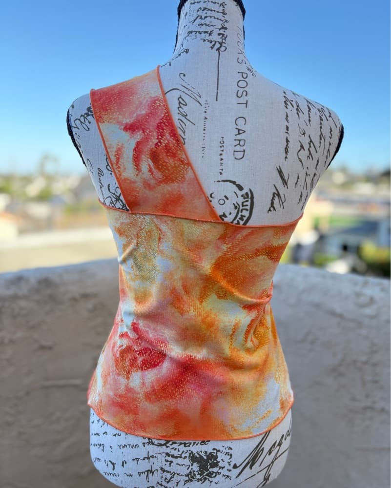 Kim Shui orange cover up tank top Small - Image 4