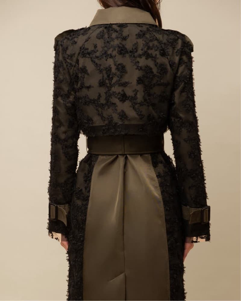 Edgy Trench Coat with Texture - Image 3