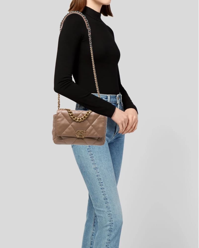 Chanel 19 Flap Bag Dark Beige - Image 1