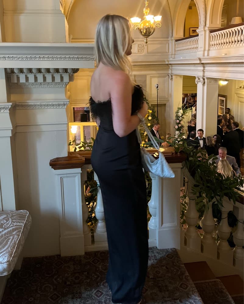 Black Feather Midi dress - Image 1