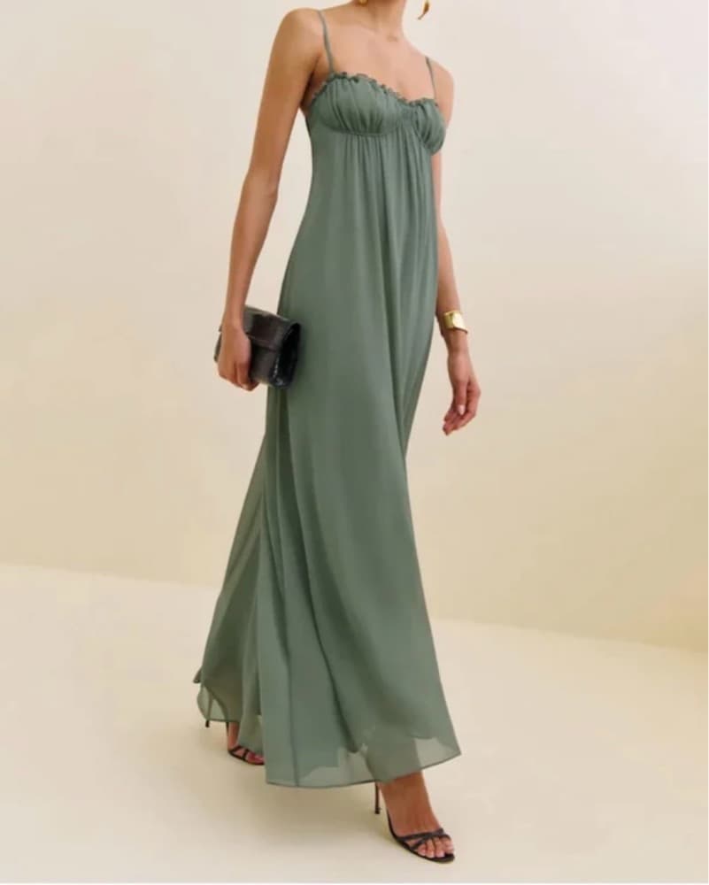 Reformation Cebba Dress moss  - Image 2