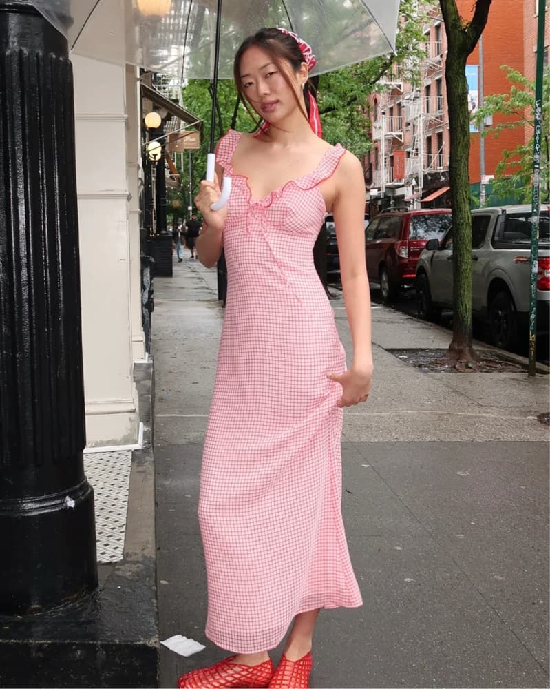 Isalis Robyn Maxi Dress in Gingham Red - Image 4