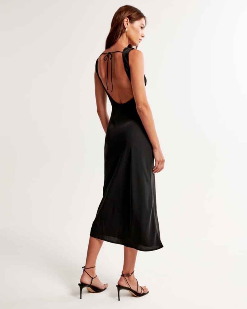 Black Backless Midi Dress - Image 1