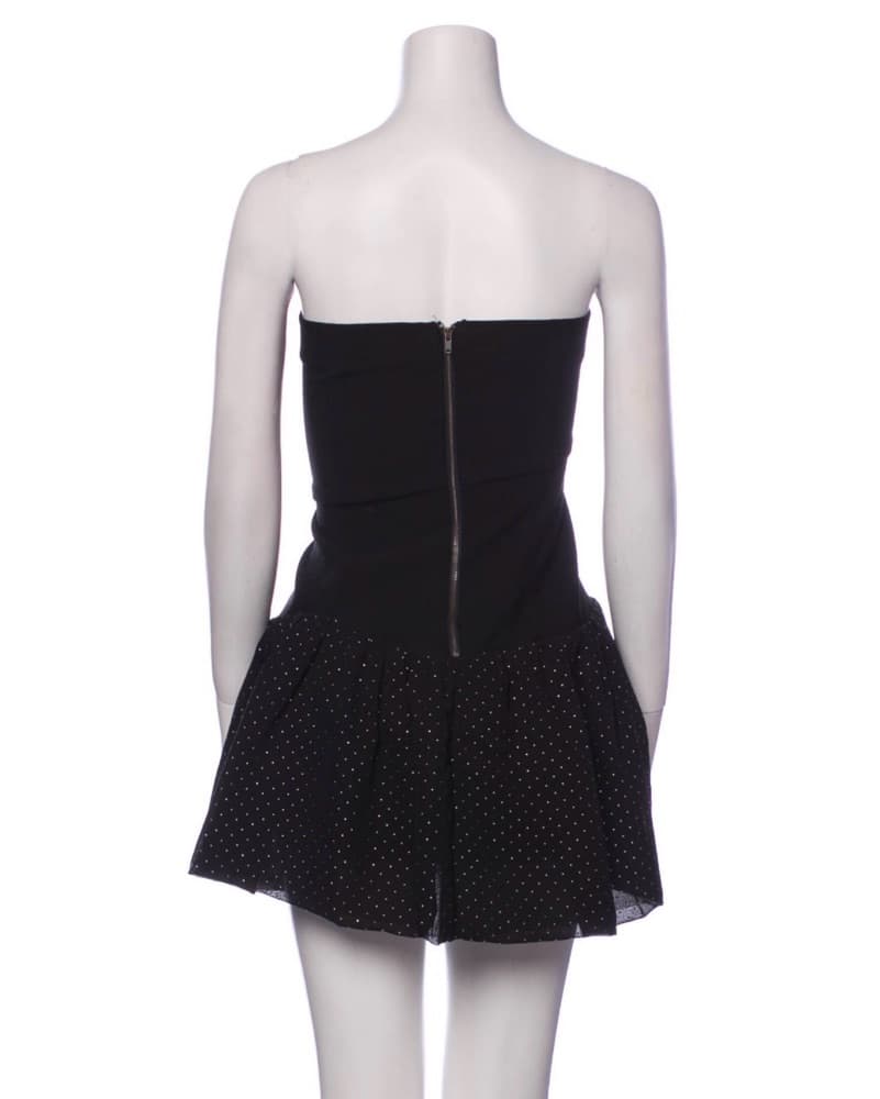 Maje Black Mini Dress With Polka Dot Ski - Image 3