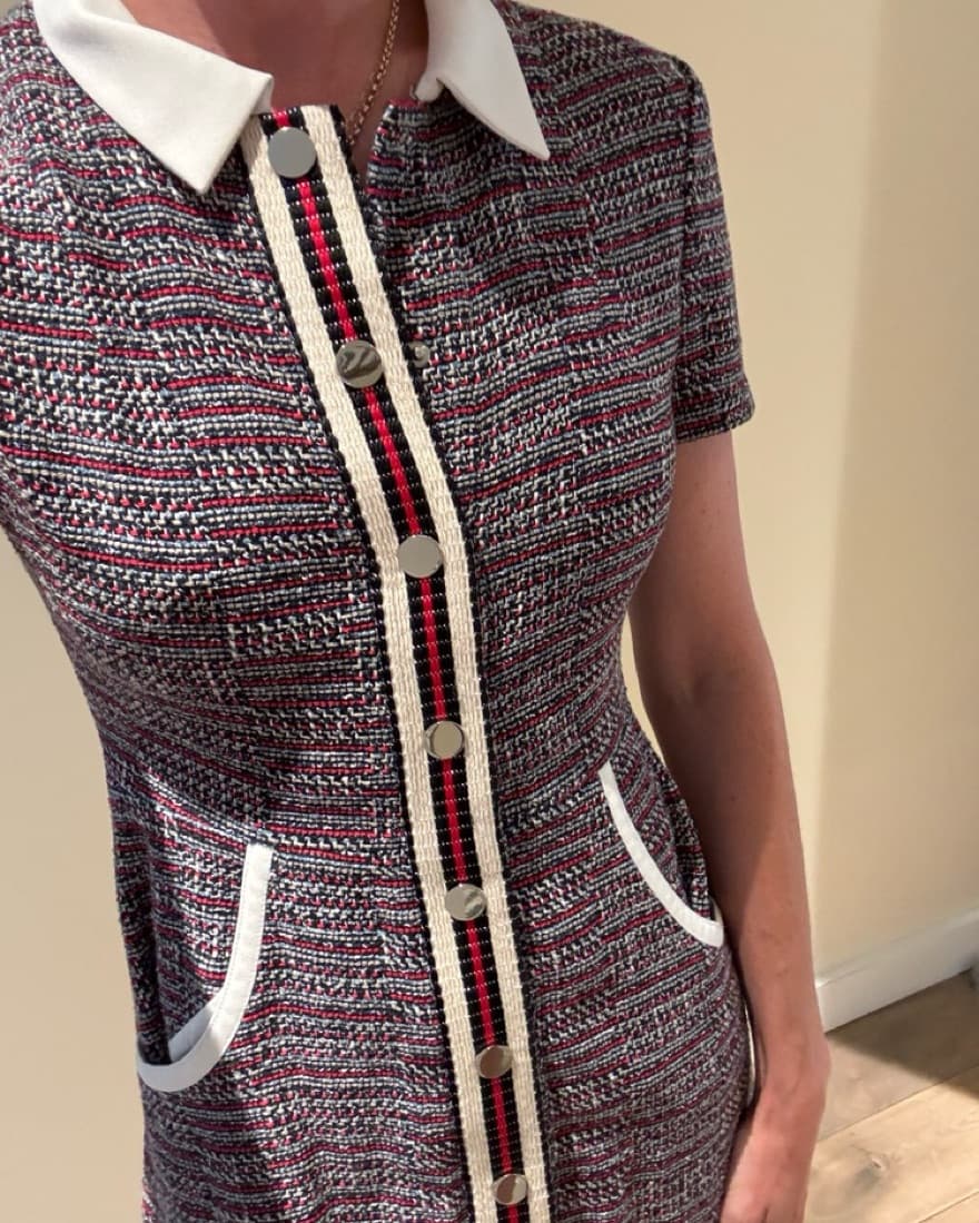 Maje Tweed Collared Work Dress - Image 5