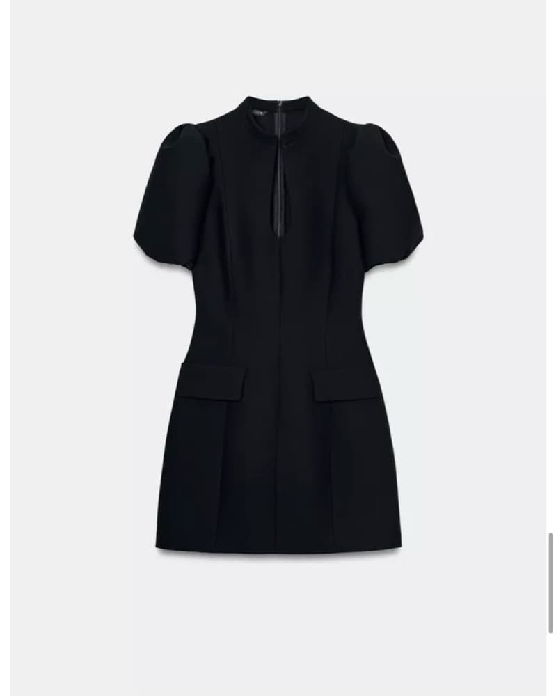 Elegant Black Puff Sleeve Dress - Image 5