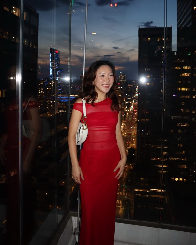 Red Two Piece Long Dress - Image 1