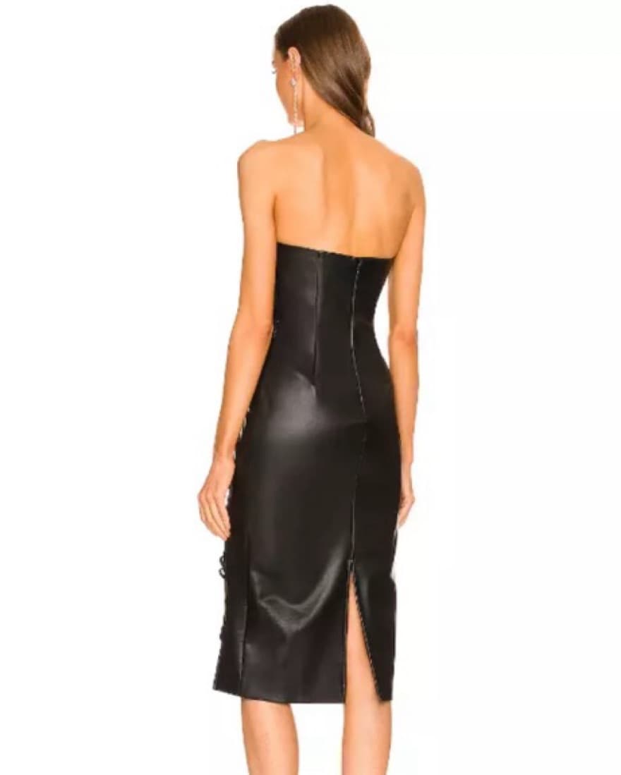 Michael Costello Leather Midi Dress  - Image 6