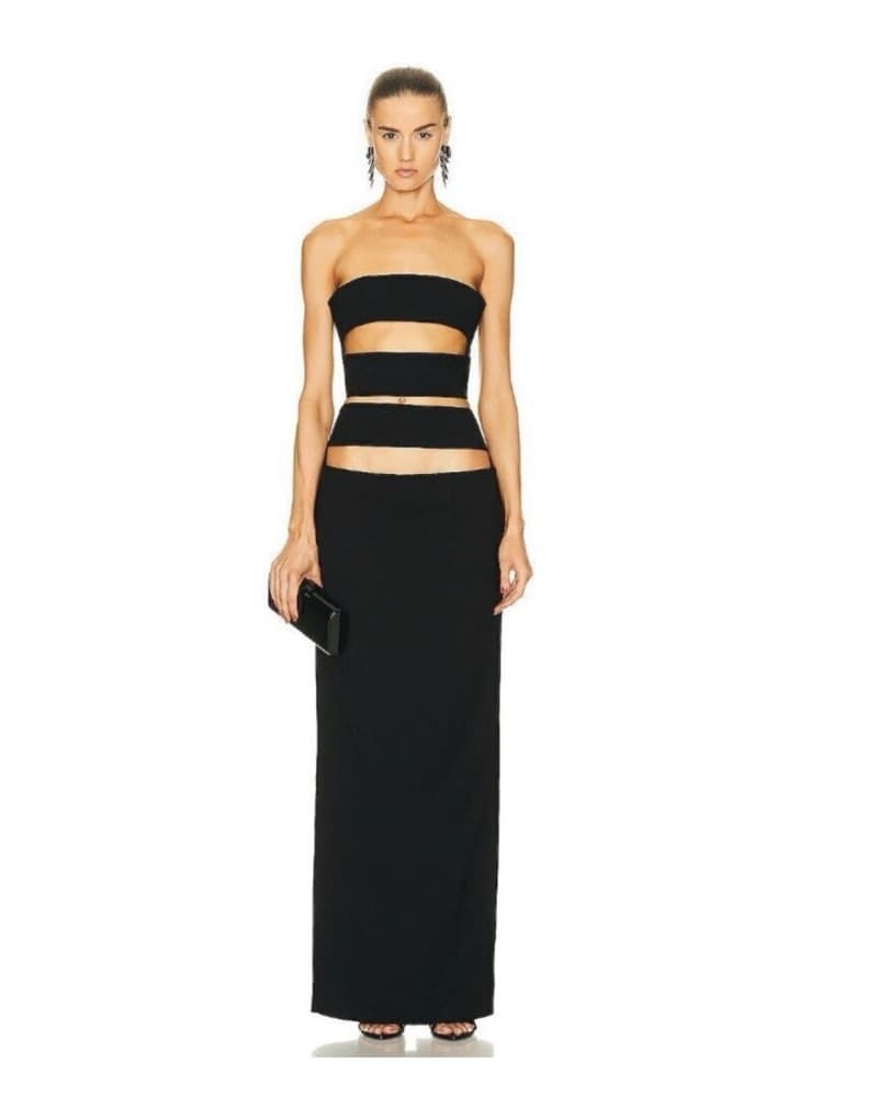 Sleek Black Cutout Gown Monot - Image 1