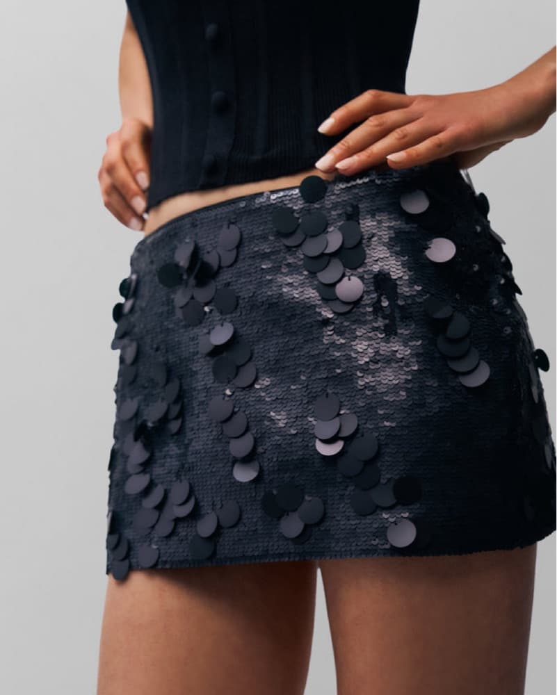 Danielle Guizio Low Rise Paillette Skirt - Image 3