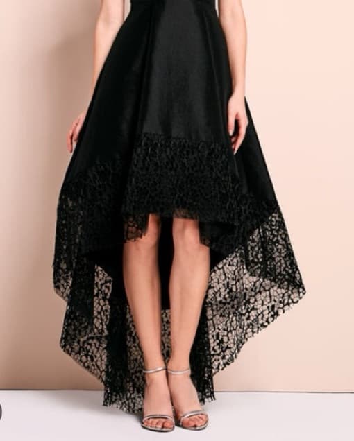High Low Lace Trim Gown - Image 2