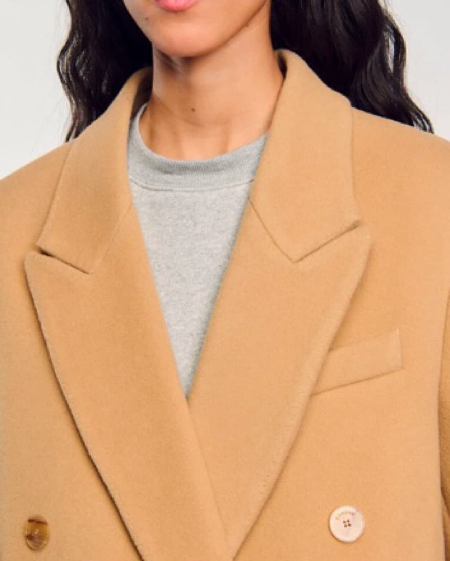 Stylish Camel Wool Coat - Image 6
