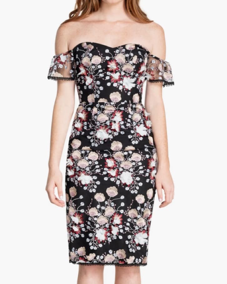 Dress The Population Embroidered Midi - Image 1