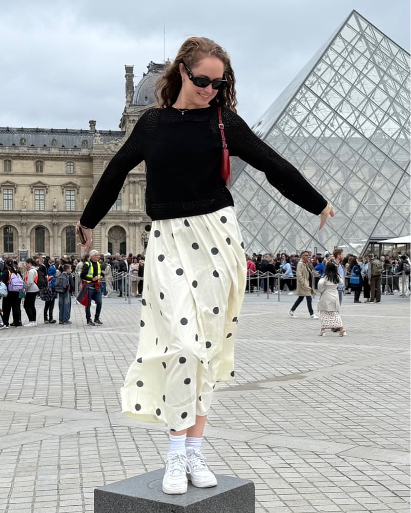 Playful Polka Dot Flare Dress - Image 1