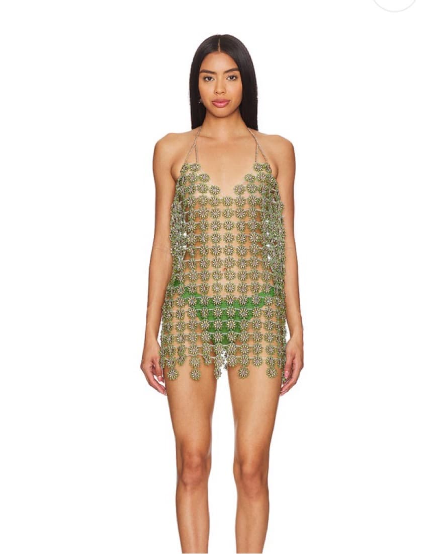 Beaded Green Dress - Image 1