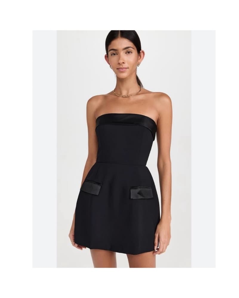 Amanda Uprichard Black Strapples Dress  - Image 1