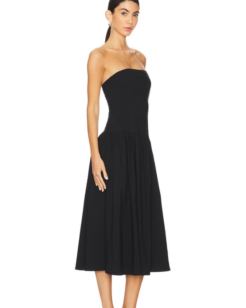 Corset Bodice Midi Strapless Dress - Image 4