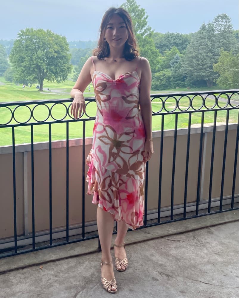 Asymmetric Floral Silk Dress  - Image 3