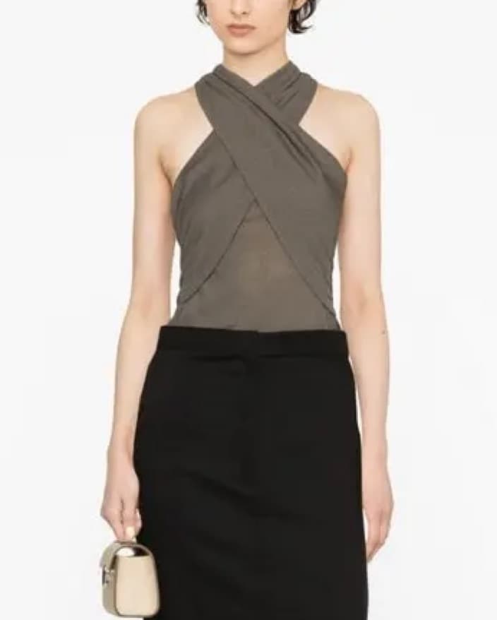 Nurcan Mesh-Jersey Halter Top  - Image 2