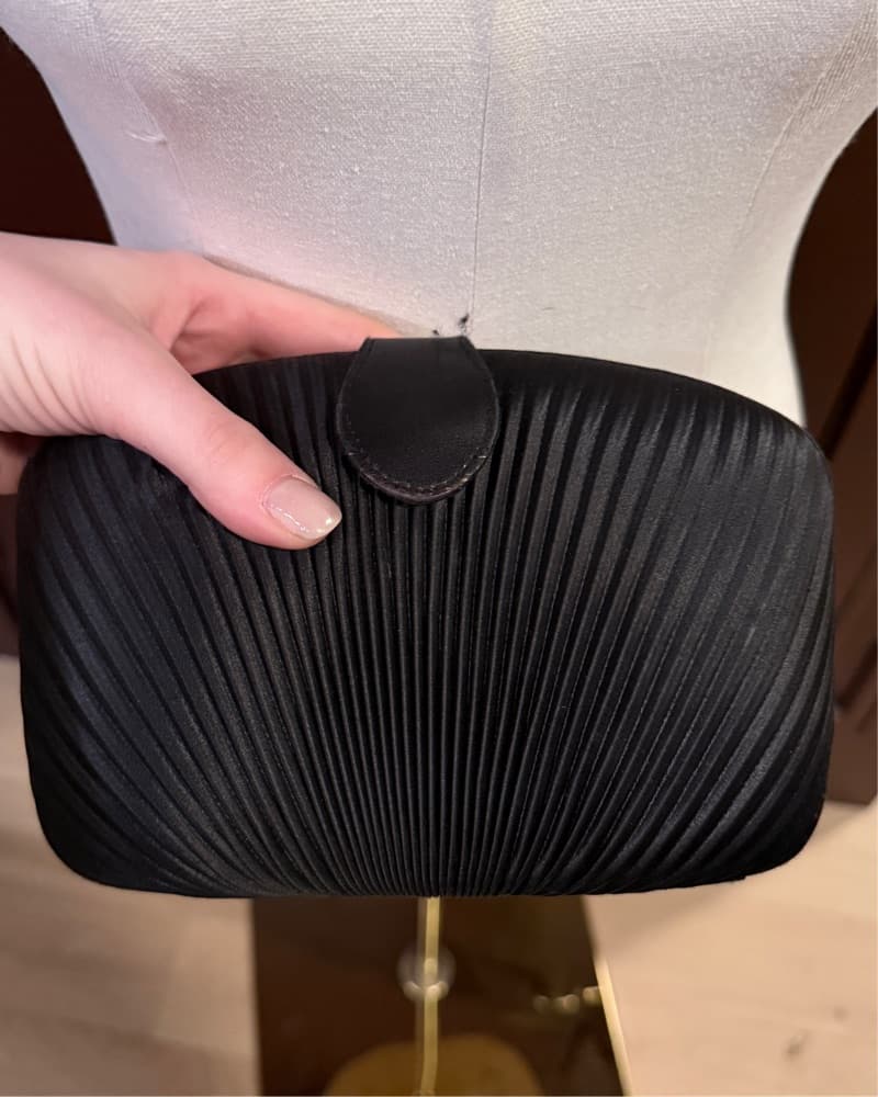 Vintage Clamshell Satin Clutch - Image 1