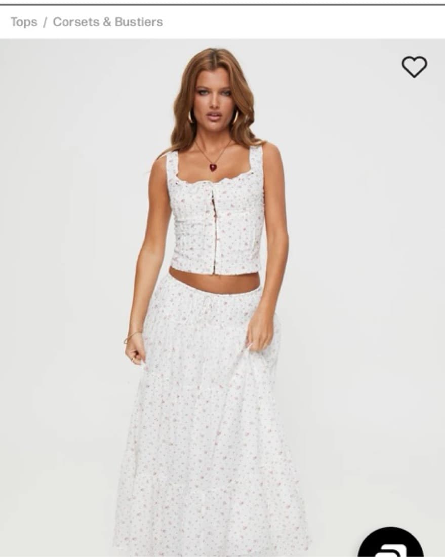 White Floral Corset Tank Top - Image 3