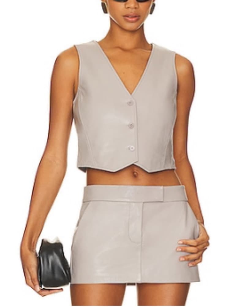 Chic Cropped Vest and Tailored Shorts Set - Image 1