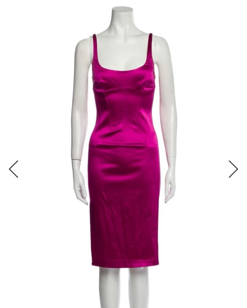 VINTAGE DOLCE & GABBANA Hot Pink Sheath Dress - Image 2