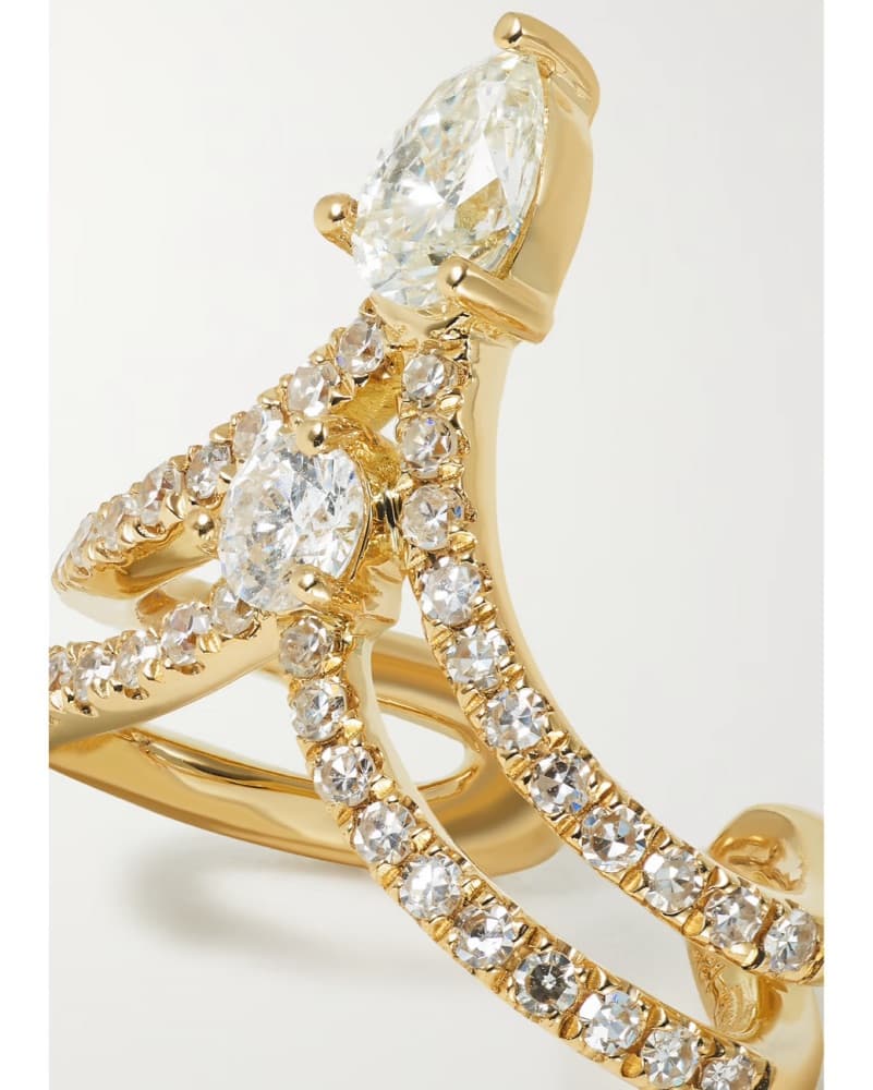 SHAY - Diamond Stacked Chevron Ear Cuff - Image 1