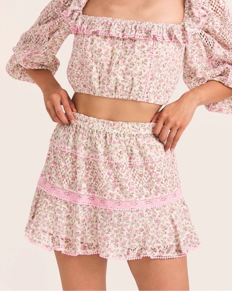 Loveshackfancy Diamond Floral Skirt - Image 1