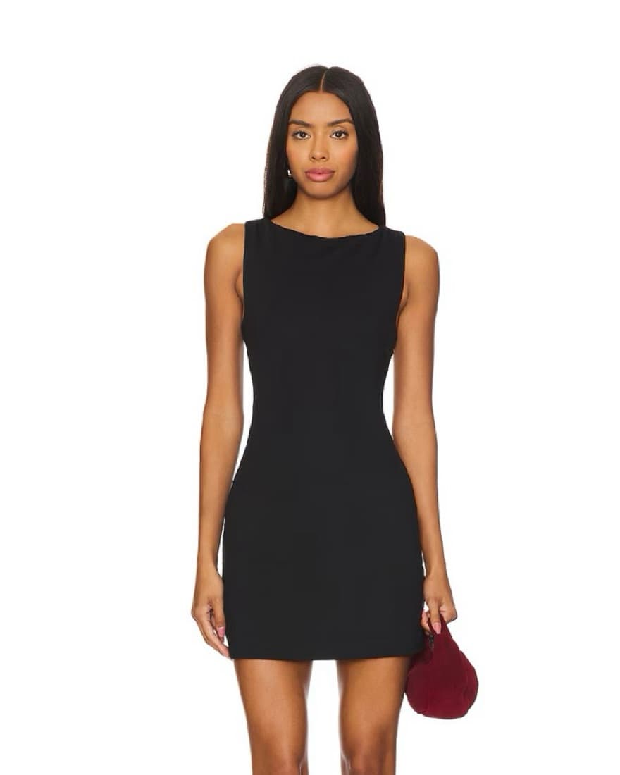 WeWoreWhat Ruched Black Dress - Image 1
