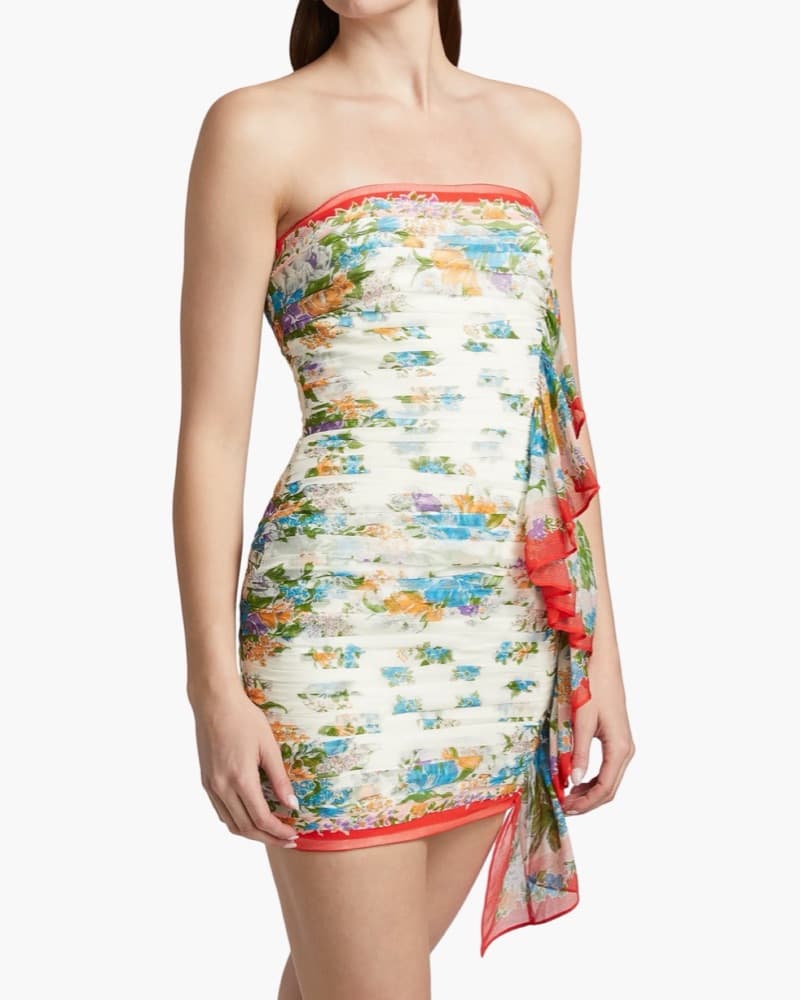 Ronny Kobo Sloane Floral Draped Minidres - Image 4