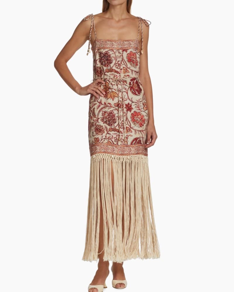 Boho Chic Floral Fringe Maxi Dress - Image 2