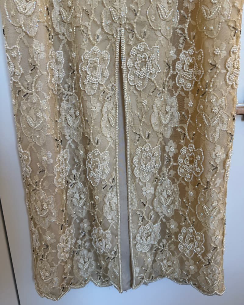 Vintage Beaded Lace Maxi Dress - Image 5