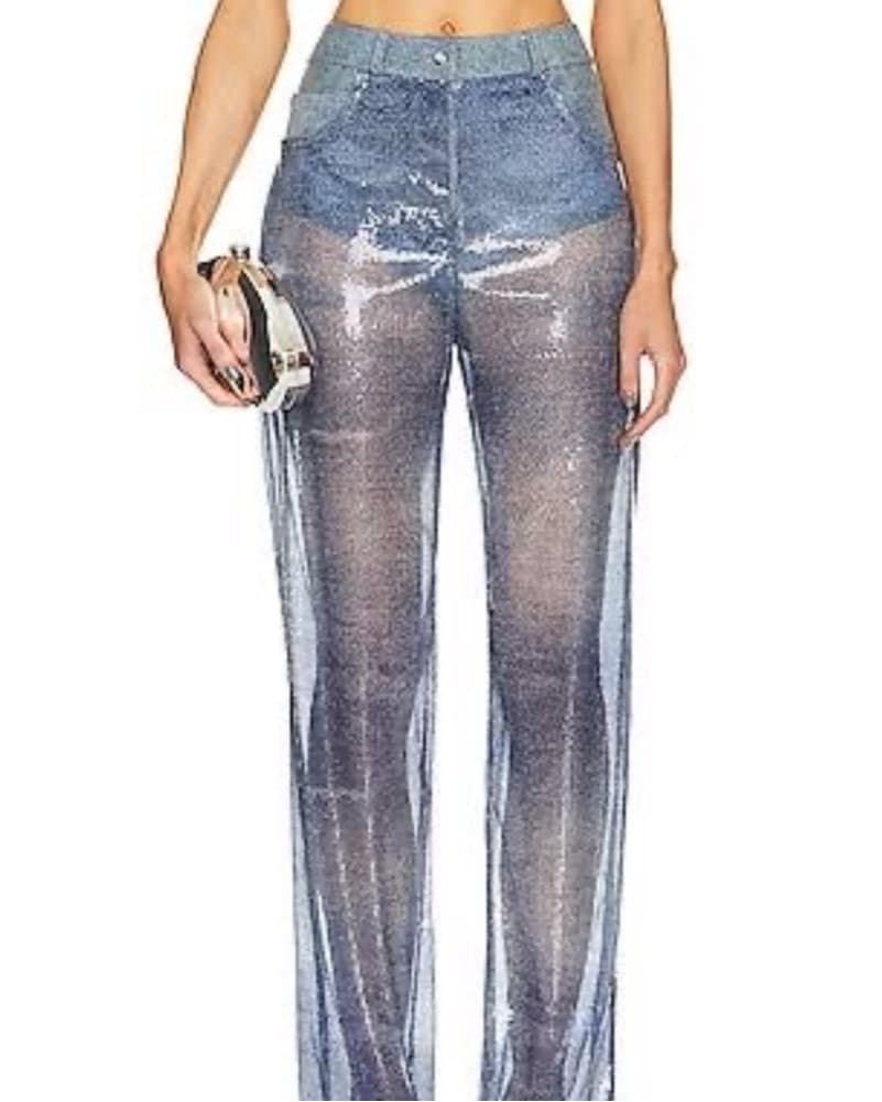 Ceren Ocak Matching Mesh Denim Set - Image 2