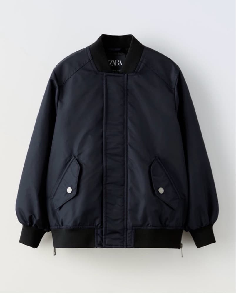 Zara Technical Nylon Bomber Jacket - Image 1