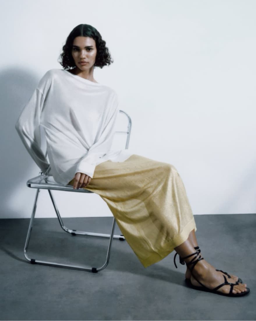 Sheer Gold Metallic Zara Skirt - Image 2
