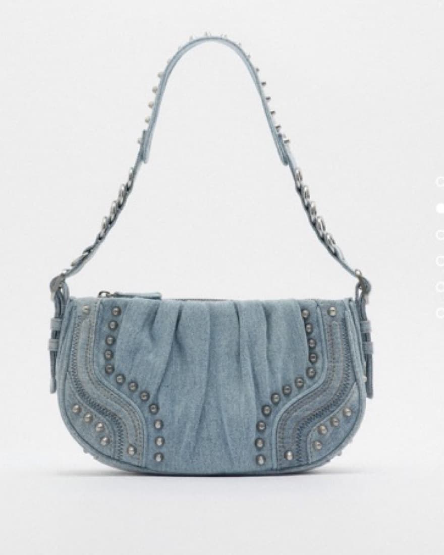 Zara Studded Denim Bag - Image 1
