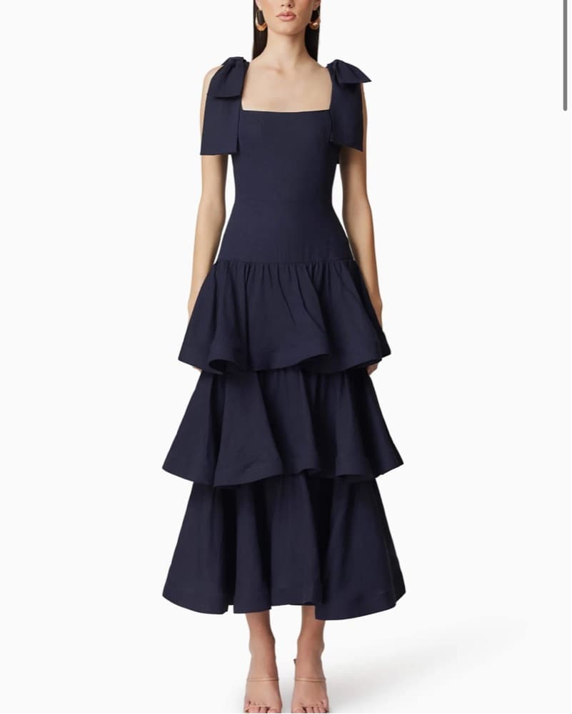 Elliatt Navy Tiered Maxi Dress - Image 1