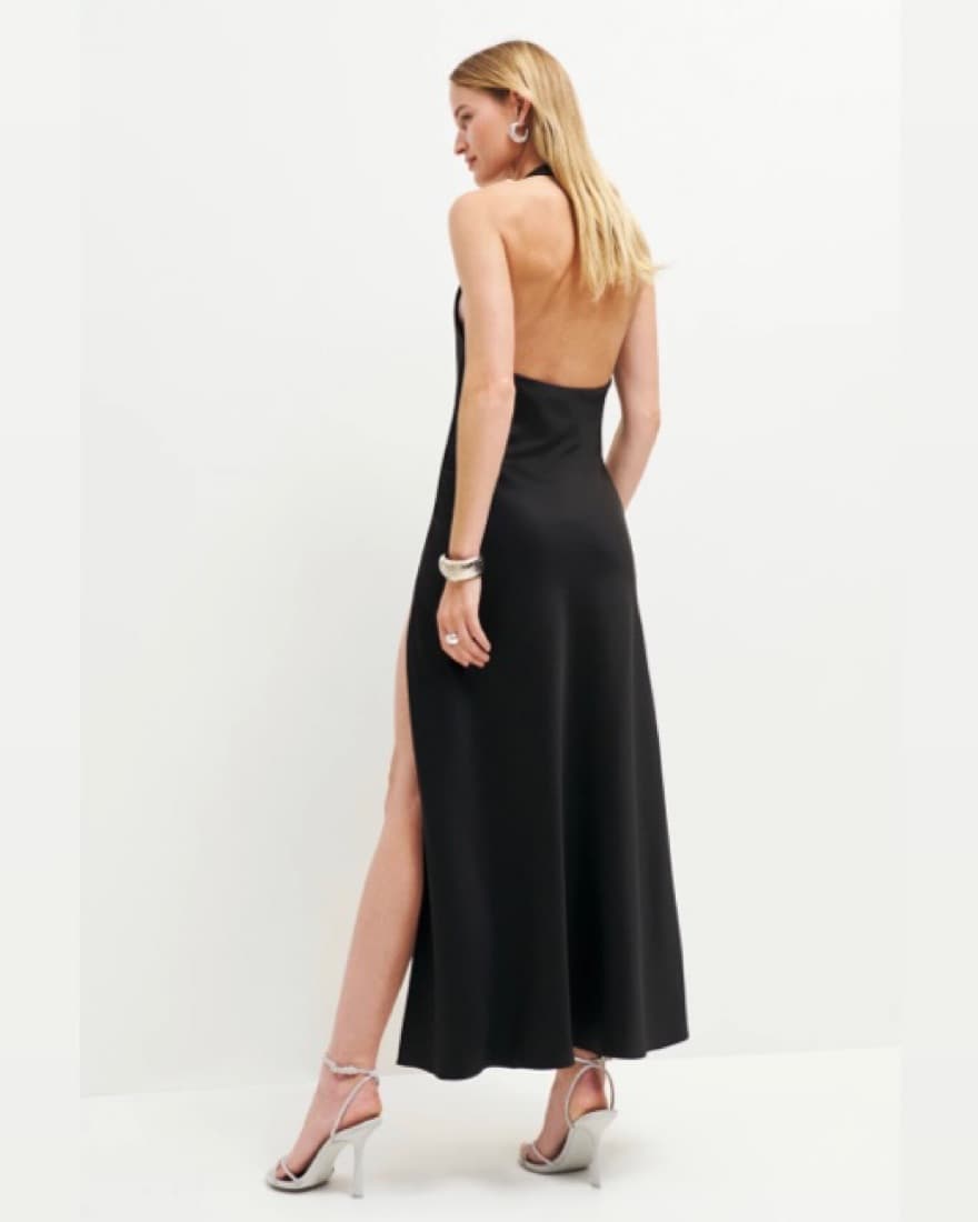 Reformation Meral Silky Halter Dress - Image 4