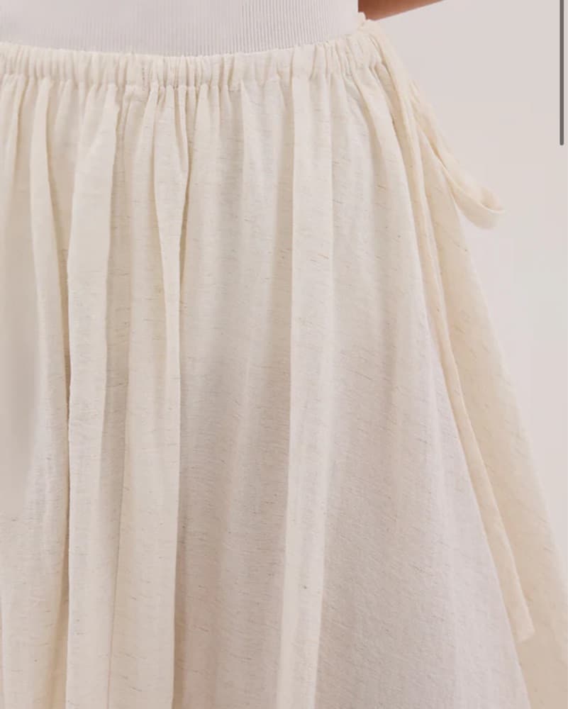 Cream Linen Skirt  - Image 4