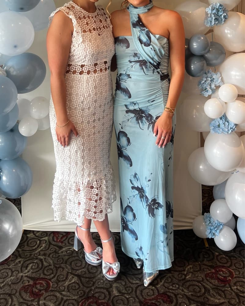 Songbird Maxi Dress in Blue Black Floral - Image 5