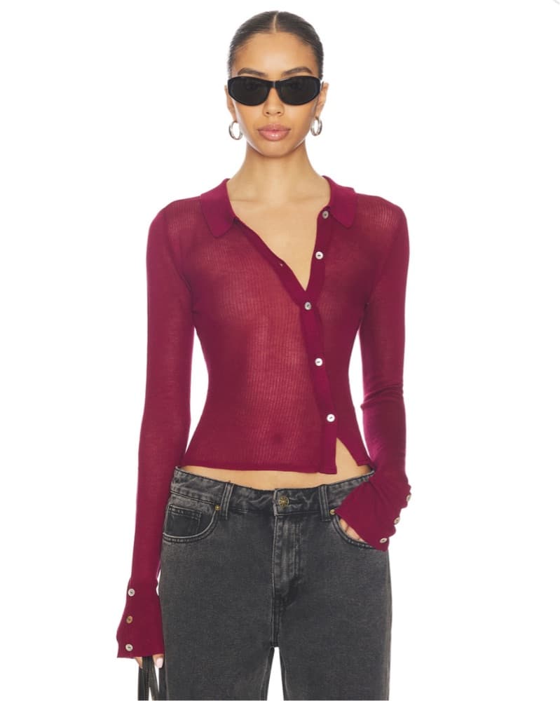 I.AM.GIA/Revolve Burgundy Top - Image 1