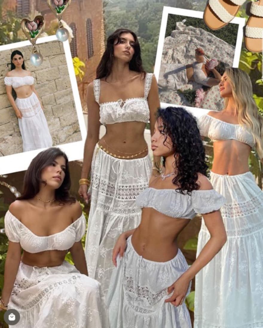 White Lace Skirt Set - Adeirlina - Image 2