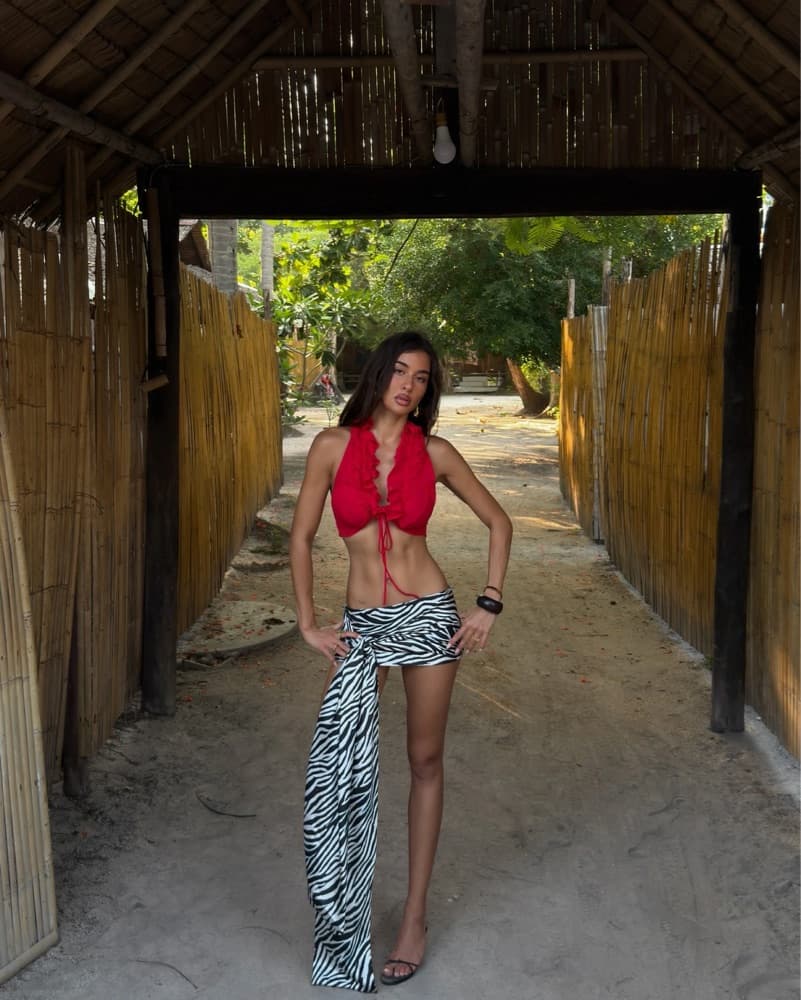 Malimarea Mukda Halter Top - Red - Image 3